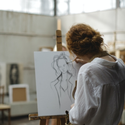 woman sketching