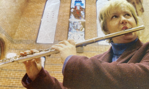 Pamela playing at Mosman Great hall - from Mosman Daily story Stay mentally active while you build musical skill